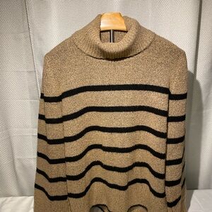 Striped Tan and Black Women's Sweater